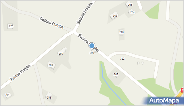Świnna Poręba, Świnna Poręba, 290, mapa Świnna Poręba
