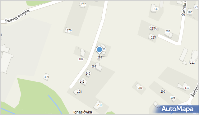 Świnna Poręba, Świnna Poręba, 298, mapa Świnna Poręba