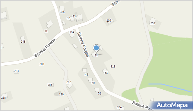 Świnna Poręba, Świnna Poręba, 34, mapa Świnna Poręba