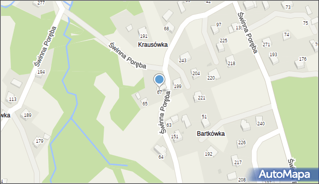 Świnna Poręba, Świnna Poręba, 67, mapa Świnna Poręba