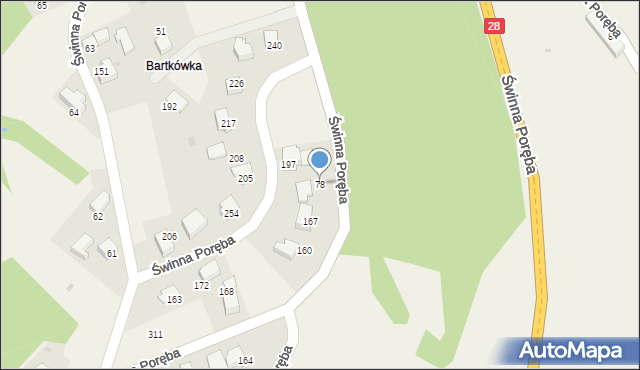 Świnna Poręba, Świnna Poręba, 78, mapa Świnna Poręba