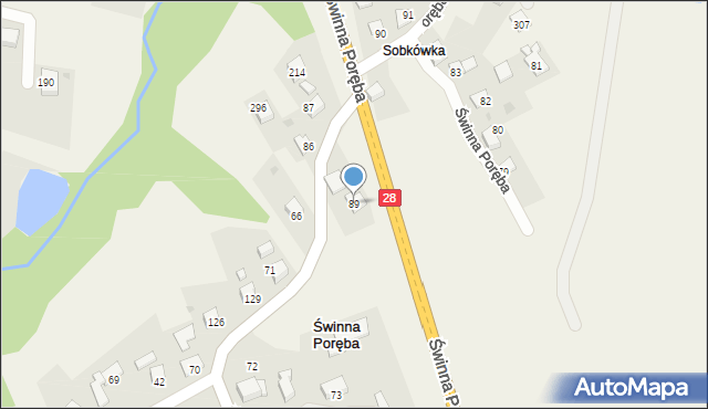 Świnna Poręba, Świnna Poręba, 89, mapa Świnna Poręba
