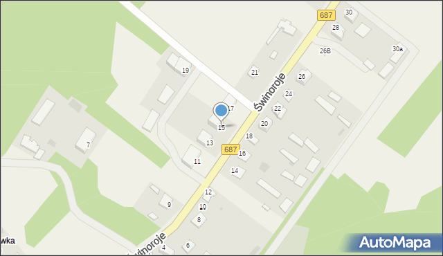 Świnoroje, Świnoroje, 15, mapa Świnoroje