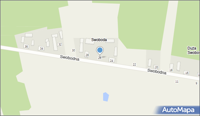 Swoboda, Swobodna, 26, mapa Swoboda