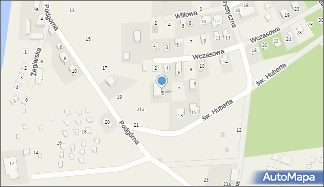 Swornegacie, św. Huberta, 5, mapa Swornegacie