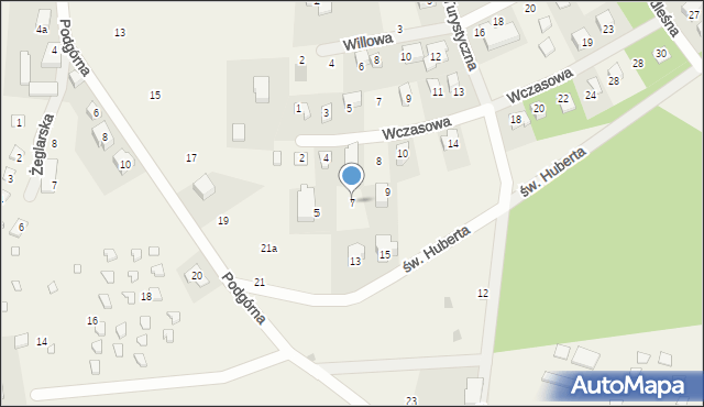 Swornegacie, św. Huberta, 7, mapa Swornegacie
