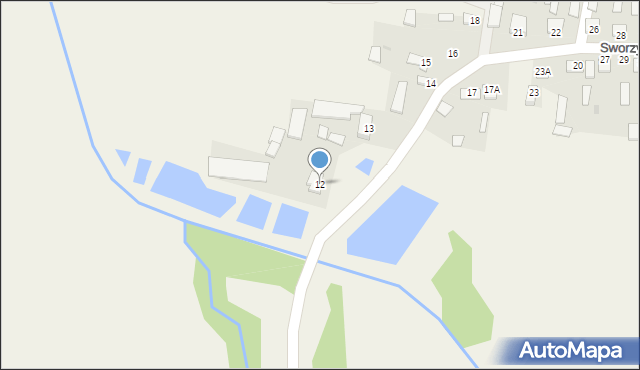 Sworzyce, Sworzyce, 12, mapa Sworzyce