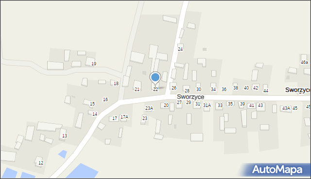 Sworzyce, Sworzyce, 22, mapa Sworzyce