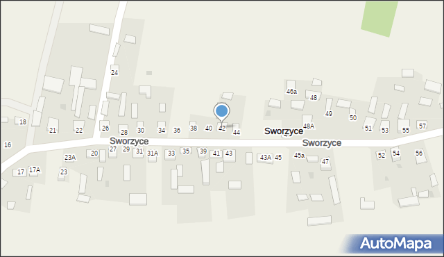 Sworzyce, Sworzyce, 42, mapa Sworzyce