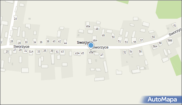 Sworzyce, Sworzyce, 45a, mapa Sworzyce