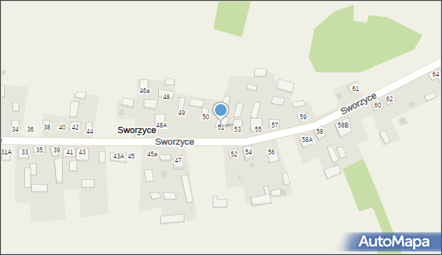 Sworzyce, Sworzyce, 51, mapa Sworzyce