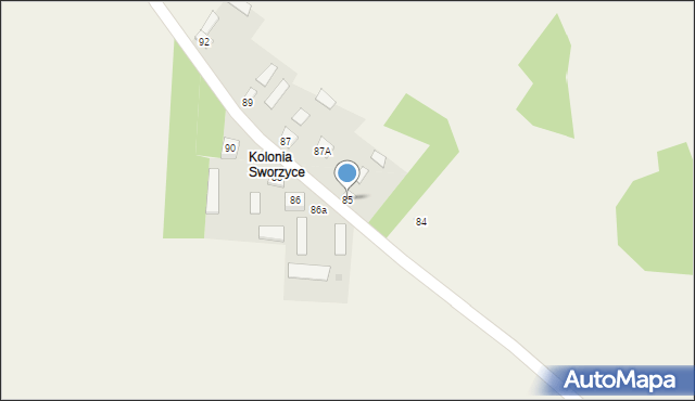 Sworzyce, Sworzyce, 85, mapa Sworzyce