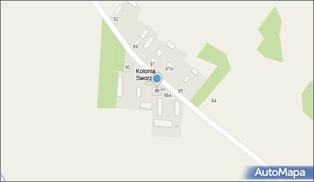 Sworzyce, Sworzyce, 86, mapa Sworzyce