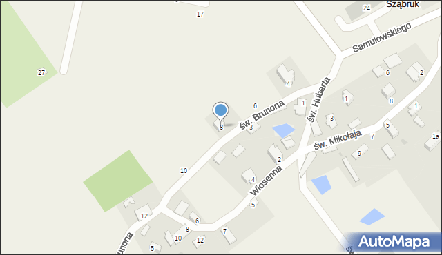 Sząbruk, św. Brunona, 8, mapa Sząbruk