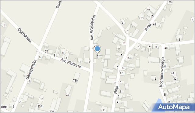 Szczaniec, św. Wojciecha, 2, mapa Szczaniec