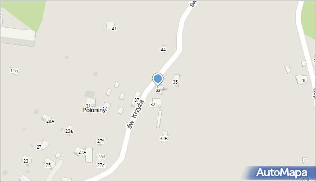 Szczawnica, św. Krzyża, 33, mapa Szczawnica