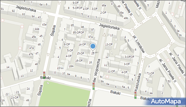 Szczecin, św. Wojciecha, 15, mapa Szczecina