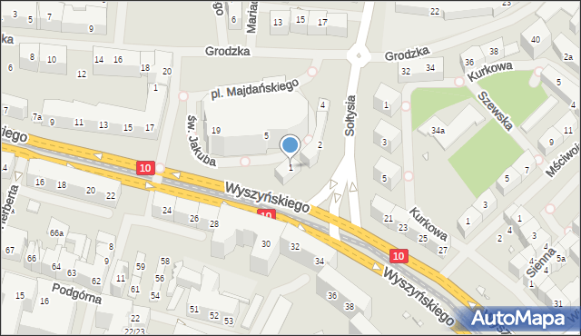 Szczecin, św. Jakuba, 1, mapa Szczecina