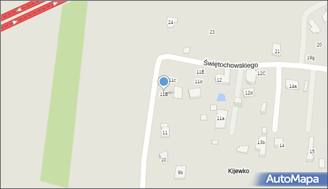 Szczecin, Świętochowskiego Aleksandra, 11B, mapa Szczecina