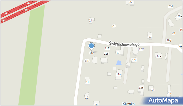 Szczecin, Świętochowskiego Aleksandra, 11c, mapa Szczecina