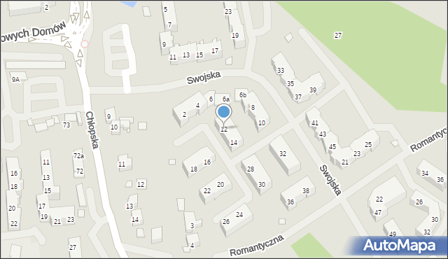 Szczecin, Swojska, 12, mapa Szczecina