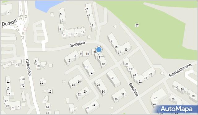 Szczecin, Swojska, 8, mapa Szczecina