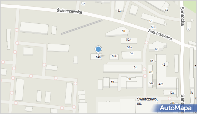 Szczecin, Świerczewska, 54a, mapa Szczecina
