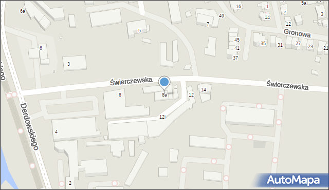 Szczecin, Świerczewska, 8a, mapa Szczecina