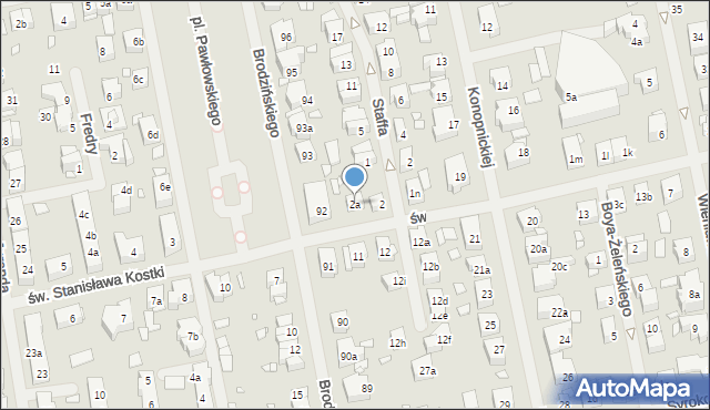 Szczecin, św. Stanisława Kostki, 2a, mapa Szczecina