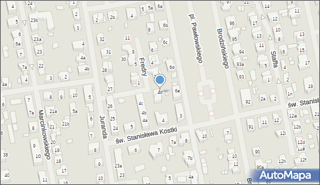 Szczecin, św. Stanisława Kostki, 4d, mapa Szczecina