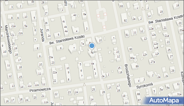 Szczecin, św. Stanisława Kostki, 7b, mapa Szczecina