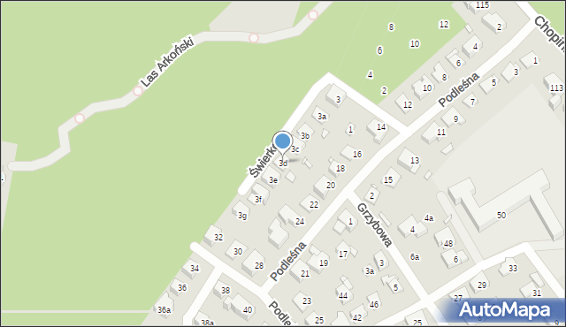 Szczecin, Świerkowa, 3d, mapa Szczecina