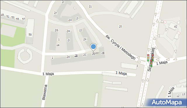 Szczecin, św. Kazimierza Królewicza, 2D, mapa Szczecina