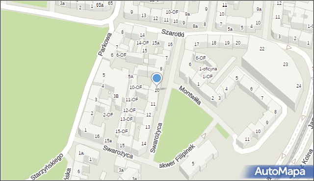 Szczecin, Swarożyca, 10, mapa Szczecina