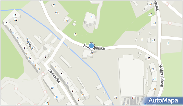 Szczecin, Świętojańska, 35, mapa Szczecina