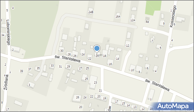 Szczepanów, św. Stanisława, 20, mapa Szczepanów