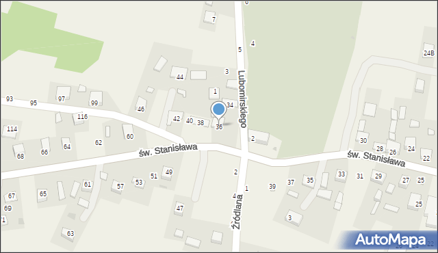 Szczepanów, św. Stanisława, 36, mapa Szczepanów