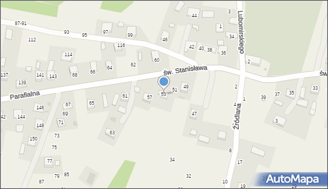 Szczepanów, św. Stanisława, 53, mapa Szczepanów