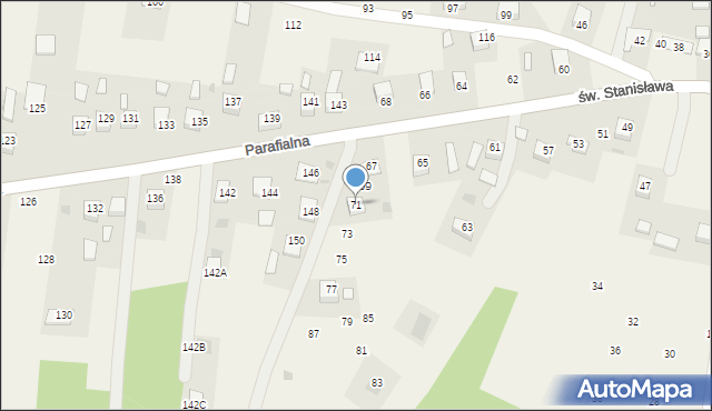Szczepanów, św. Stanisława, 71, mapa Szczepanów