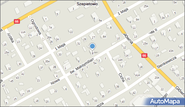 Szepietowo, św. Maksymiliana Marii Kolbego, 4, mapa Szepietowo