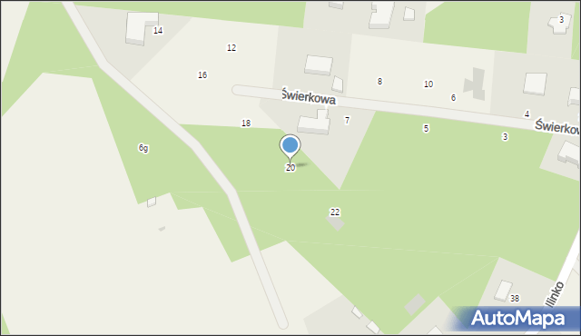 Szerominek, Świerkowa, 20, mapa Szerominek
