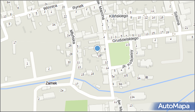 Szubin, św. Marcina, 10a, mapa Szubin