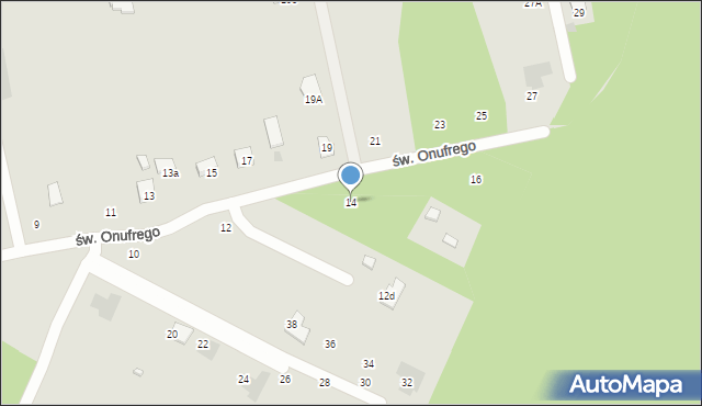 Tarnobrzeg, św. Onufrego, 14, mapa Tarnobrzegu