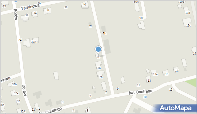 Tarnobrzeg, św. Onufrego, 7c, mapa Tarnobrzegu