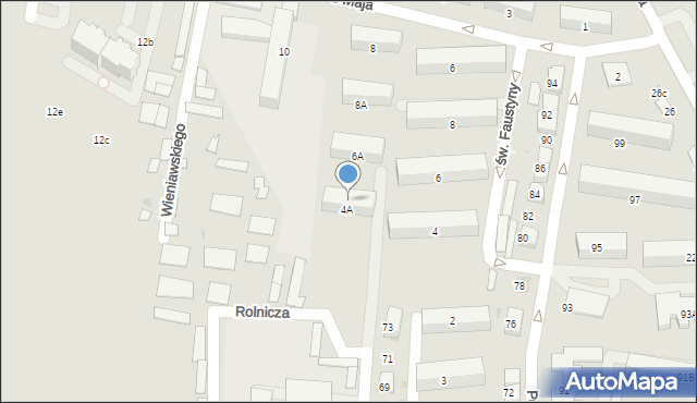 Tarnów, św. Faustyny, 4a, mapa Tarnów