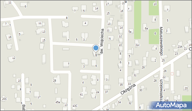 Tarnów, św. Wojciecha, 8, mapa Tarnów