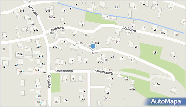 Tarnów, Świerkowa, 9, mapa Tarnów