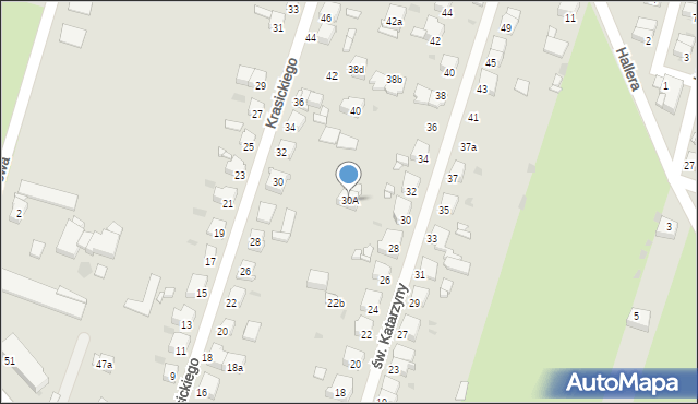 Tarnowskie Góry, św. Katarzyny, 30A, mapa Tarnowskie Góry