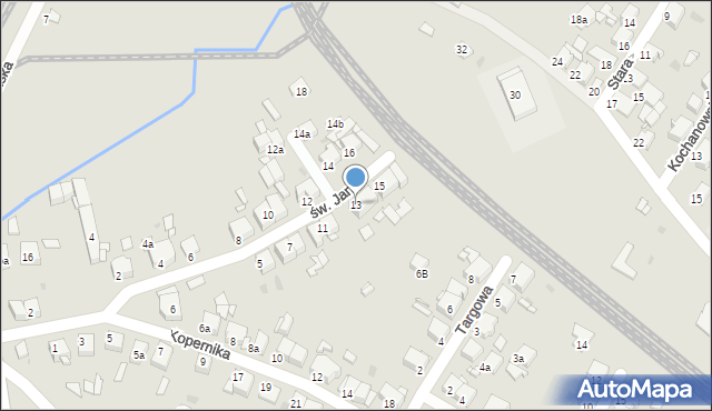 Tarnowskie Góry, św. Jana, 13, mapa Tarnowskie Góry