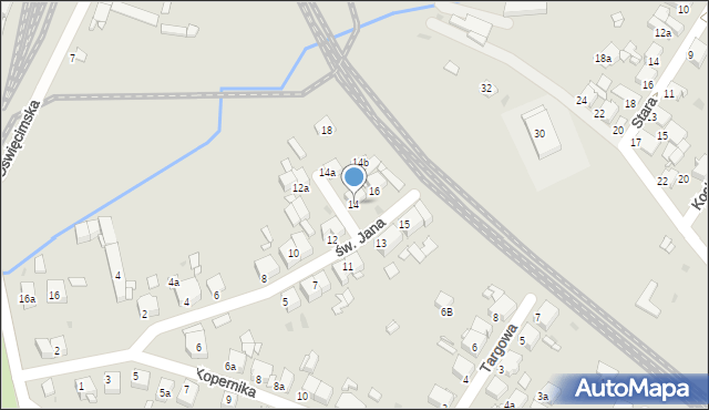 Tarnowskie Góry, św. Jana, 14, mapa Tarnowskie Góry